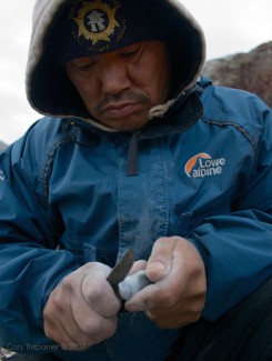 Sam does a little carving. He found a piece of soapstone at the camp and was developing a little something that I could take home to my girls.