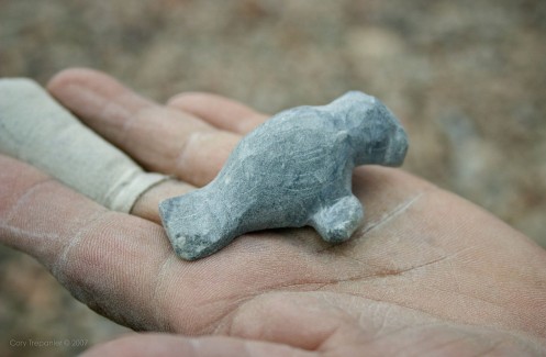 The partially completed little seal that Sam was working on. Unfortunately it didn't make it back to Clyde River with us. It seemed to have snuck out of a bag, and awaits us at camp for the next return some day.