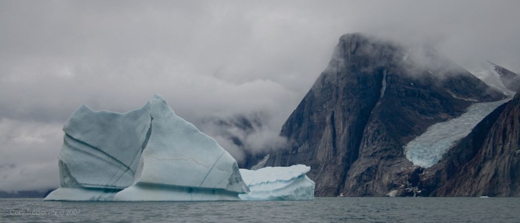 No time to start a painting on location of of this nice iceberg as we were zipping past on the long boat ride back to Clyde.